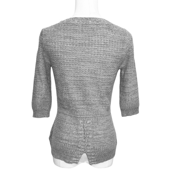 Sparrow Anthropologie Gray Button 3/4 Sleeve Cardigan Small Boho Cottagecore - Picture 5 of 8